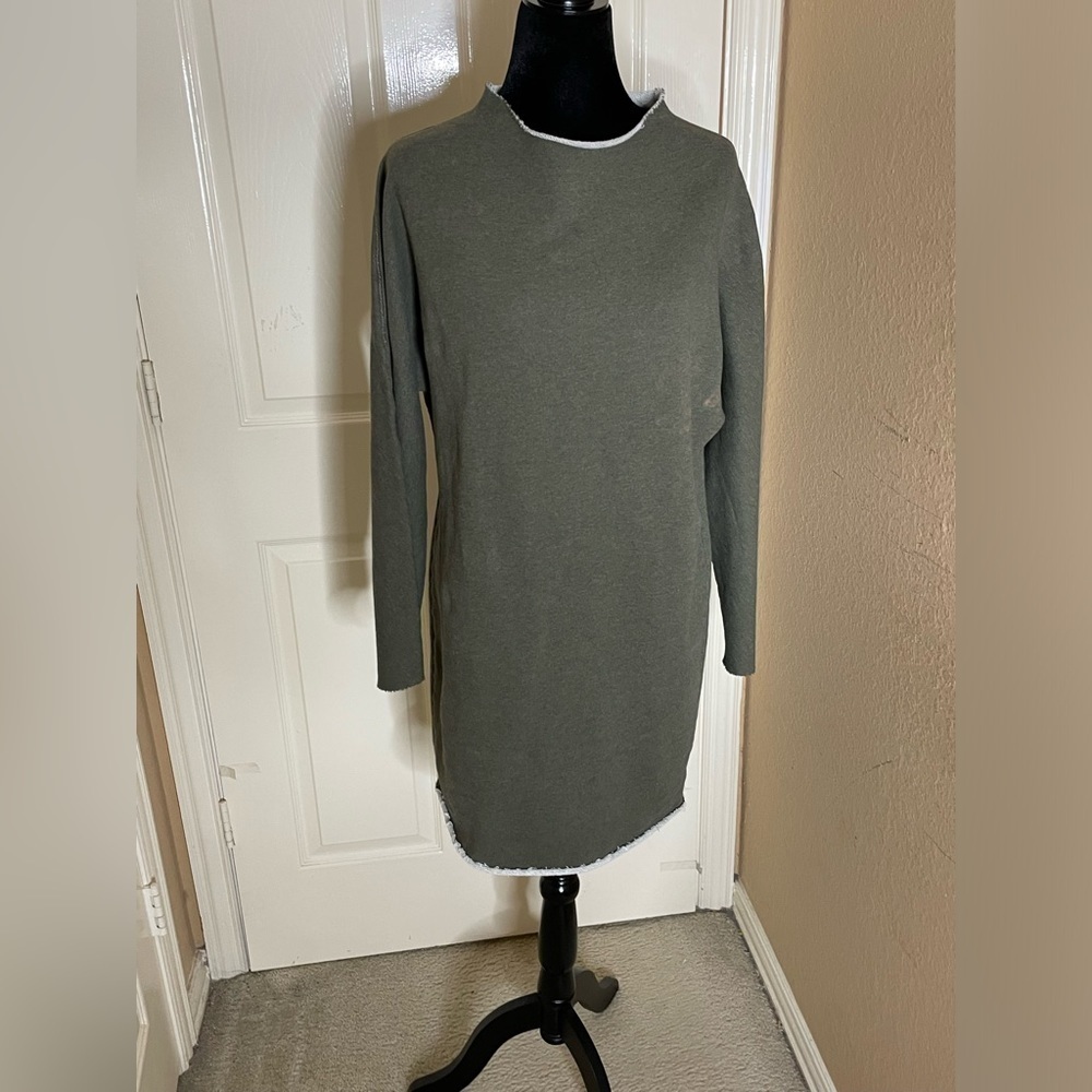Frank And Eileen Effie L/S Funnel Neck Capelet in Forest Green Large​​​​​​​​​​​ - Picture 5 of 12